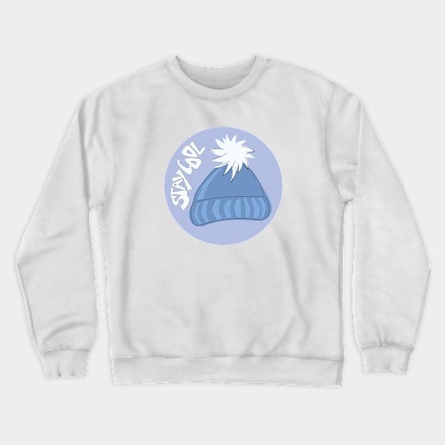 Whimsical cartoon toque with Stay Cool illustrated text Crewneck Sweatshirt by Angel Dawn Design